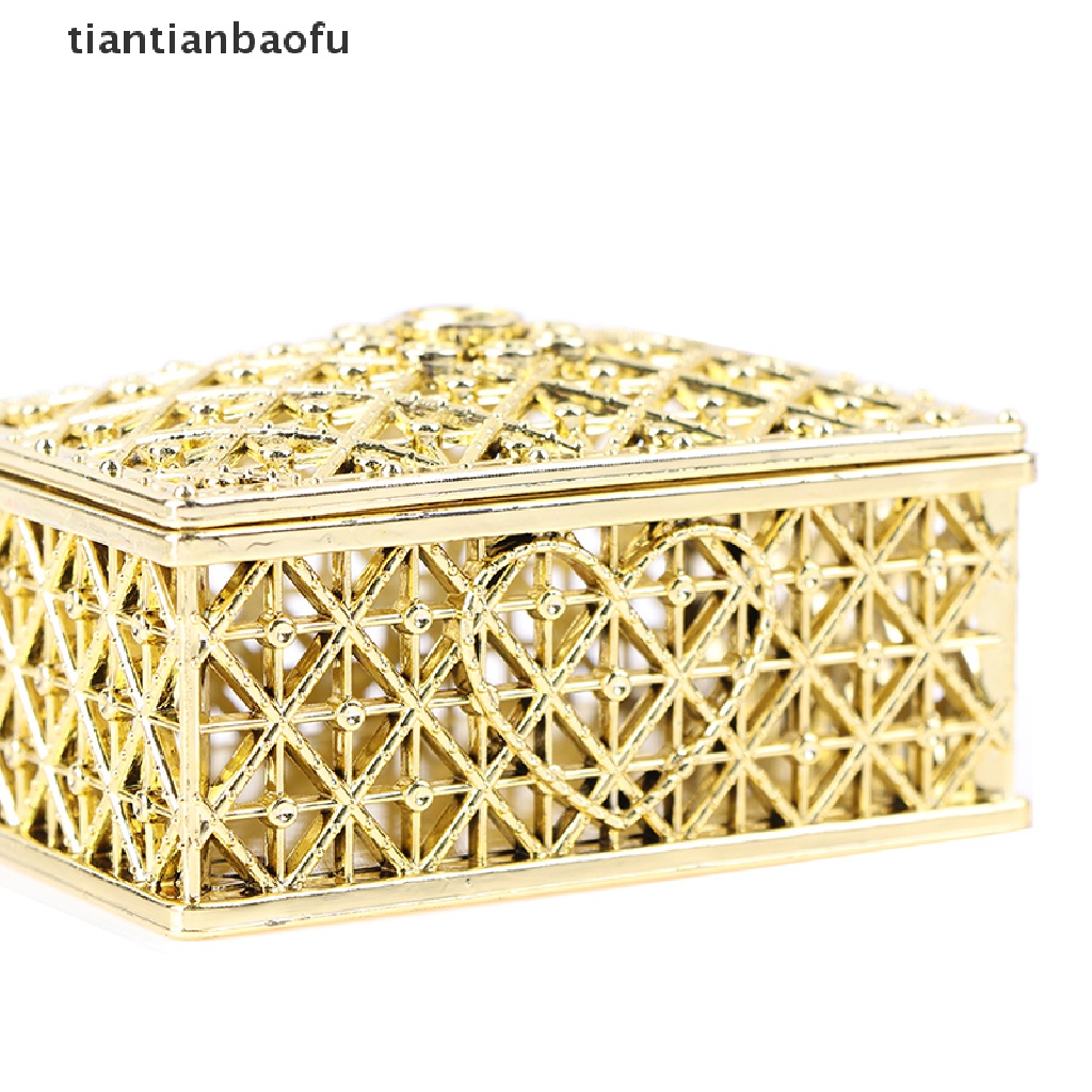 [tiantianbaofu] Plastic Hollow Gold Foil Candy Box Chocolate Gift Treat Boxes Wedding Box Boutique