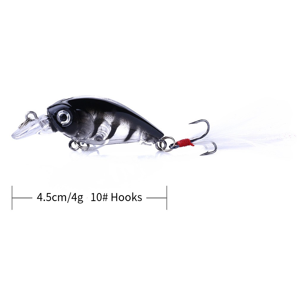 HENGJIA 20pcs 4.5cm/4g small 3d eye fishing lure crankbait umpan pancing swimbait ikan bass bait