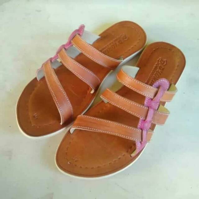 Sandal kulit taslir wanita asli Magetan