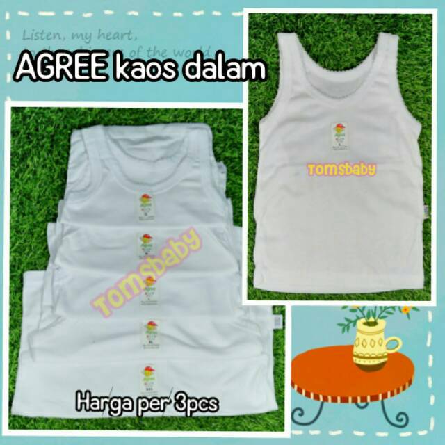 Tomsbaby_0-6thn/ AGREE Kaos dalam putih/ Singlet anak