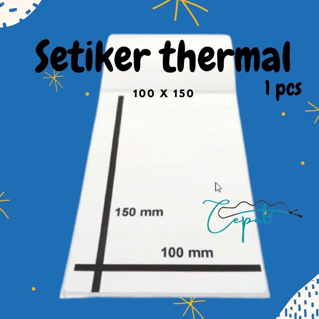 TERMURAH KERTAS THERMAL 1 pcs 100 mm x 150 mm LABEL TERMAL STICKER TEMPEL