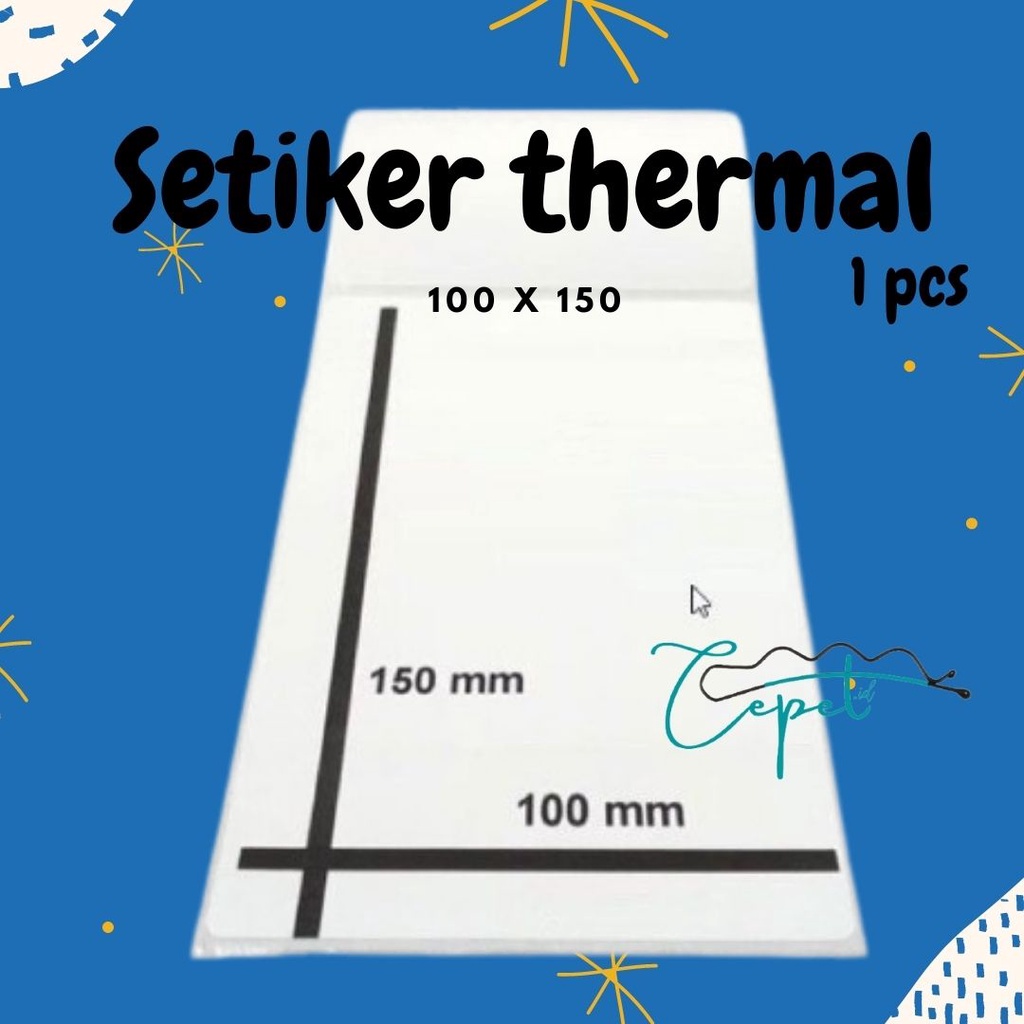 

TERMURAH KERTAS THERMAL 1 pcs 100 mm x 150 mm LABEL TERMAL STICKER TEMPEL