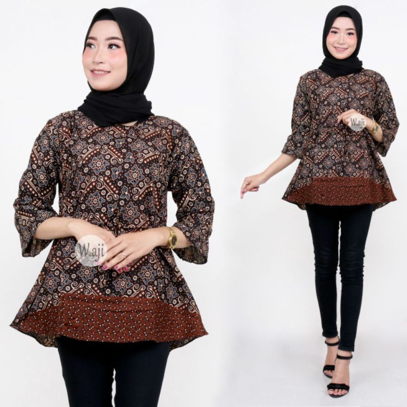 Atasan Batik Wanita Dolby Dolbi Dobby Doby Tenun Sutra Halus Best Seragam-Blous Mataram
