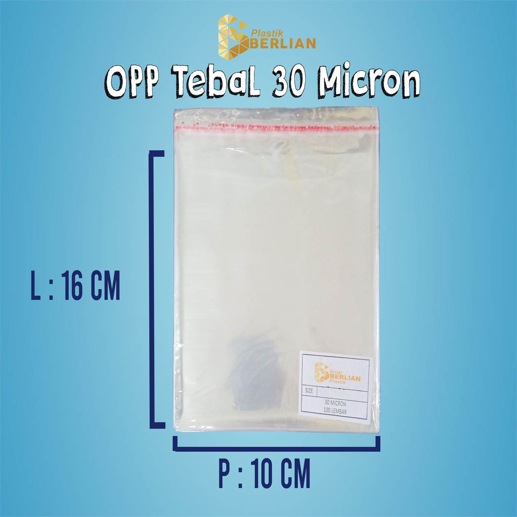

10 X 16 cm Plastik OPP TEBAL 30 MICRON (100 lbr)