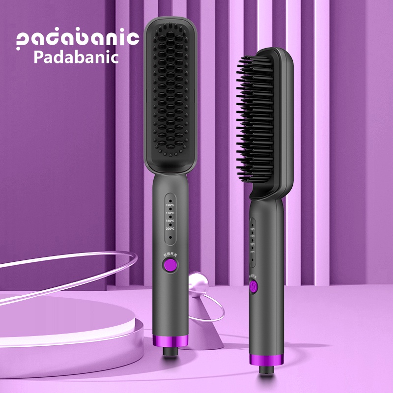 Catokan Sisir Suhu LED Catokan Penyisir Ganggang Anti Panas Catokan Rambut Model Sisir