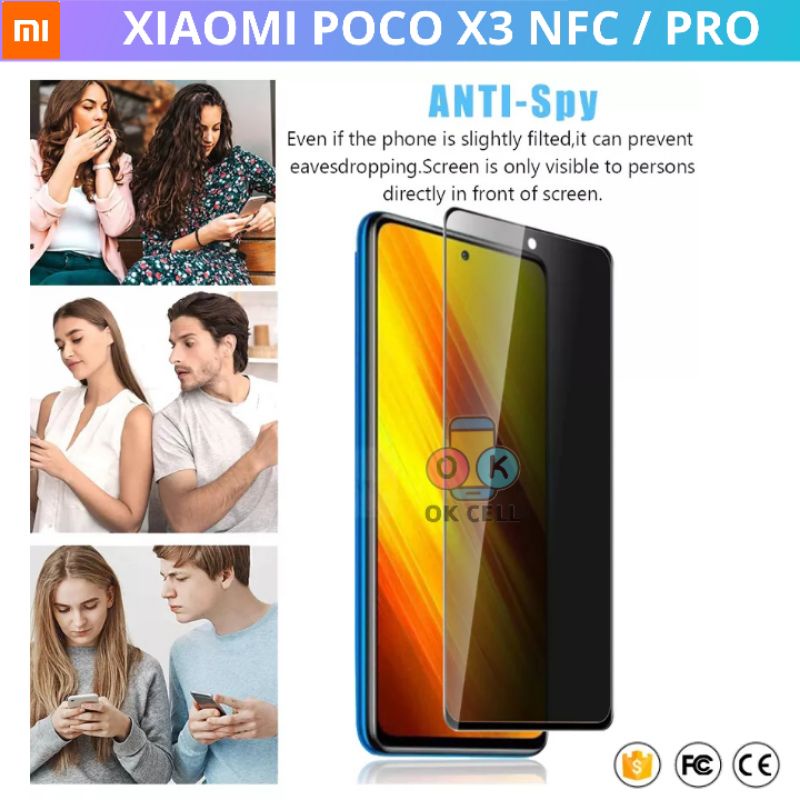 Tempered Glass Spy Xiaomi Poco nfc pro Anti Gores Full Layar