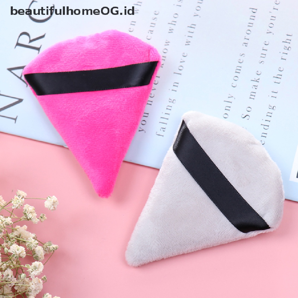 Spons Puff Mini Bentuk Segitiga Bahan Velvet Untuk Makeup