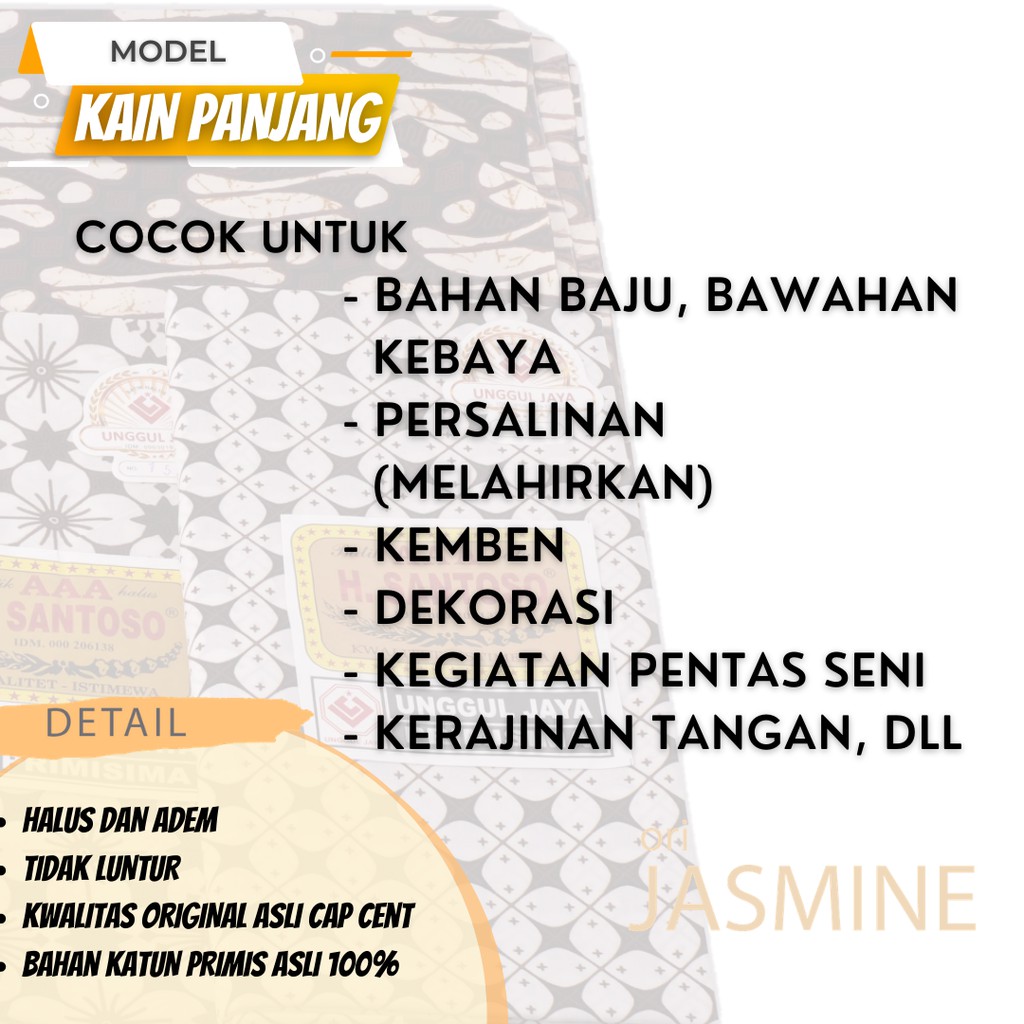 Kain batik meteran katun solo murah premium cemerlang cap cent  jarik melahirkan bahan kebaya halus