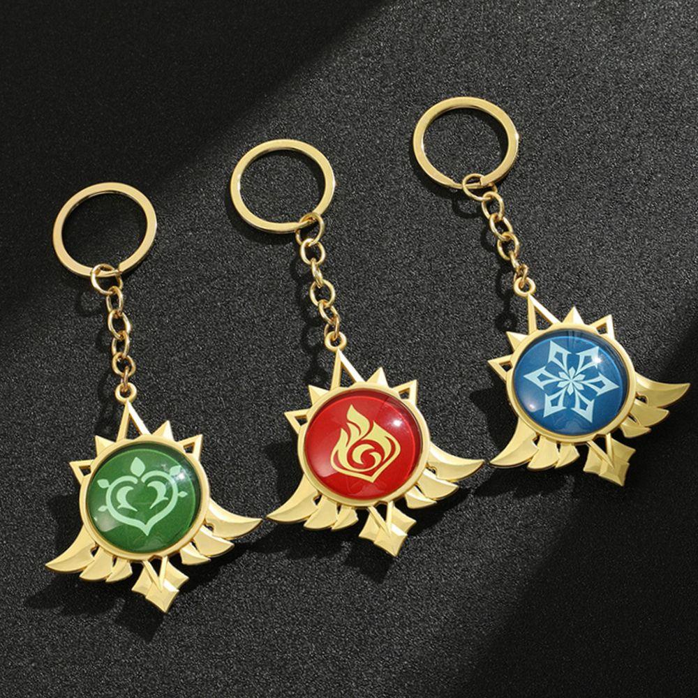 R-bunga Bercahaya Gantungan Kunci Cosplay Liontin Teman Pernak Pernik Evil Eyes of God Keyring