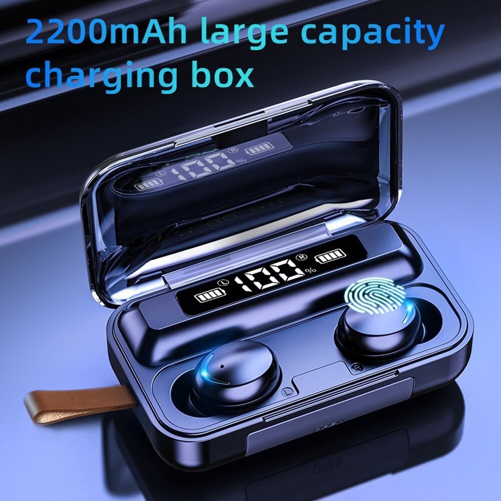 HOPE STORE  - （TERBARU）TWS Wireless Earphone Headset Bluetooth 5.0 With Mic 9D Bass HiFi Stereo Waterproof 2200mah Power Bank