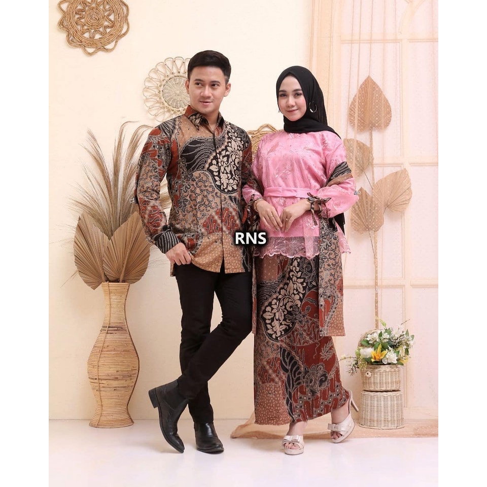 KHANSABATIK [ADA JUMBO] BATIK KEBAYA TERBARU COUPLE PASANGAN JAWA 2 BROKAT Kebaya Tunangan Lamaran Modern MURAH