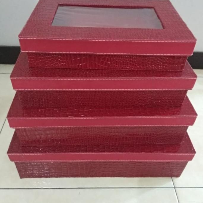 

[COD] Kotak Seserahan model Kotak bahan Kulit ada tutup bening [COD]