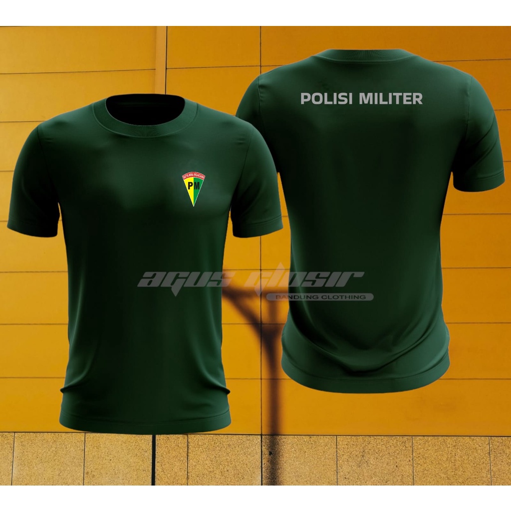 Jersey Polisi Militer (PM) Hijau Botol || Kaos Olahraga Polisi Militer || Kaos Jersey Drifit Polisi 