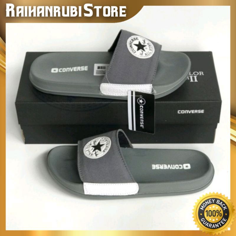 Sandal Slide Converse Abu Premium / Sandal Converse Premium Pria dan Wanita