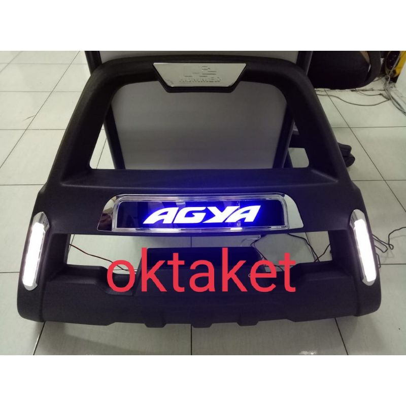 tanduk depan/ bumper depan mobil Agya Hummer with LED foxco