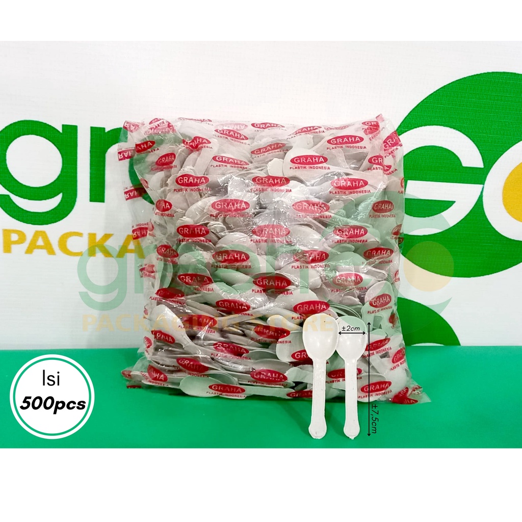 SENDOK JELLY PLASTIK ISI 500PCS 500GR PUTIH SUSU EKONOMIS SENDOK KECIL AGAR PUDING PUDDING ES KRIM J