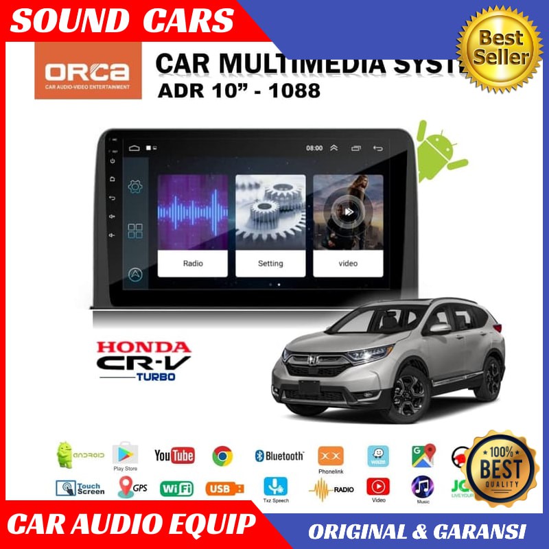 Android 10 inch CRV TURBO Head Unit ANDROID CRV TURBO ORCA ADR 1088 Best Quality Garansi Original