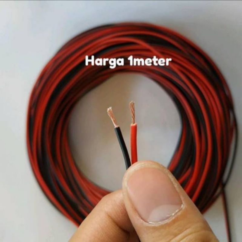 kabel Merah hitam 2x14 motor mobil lampu aksesoris