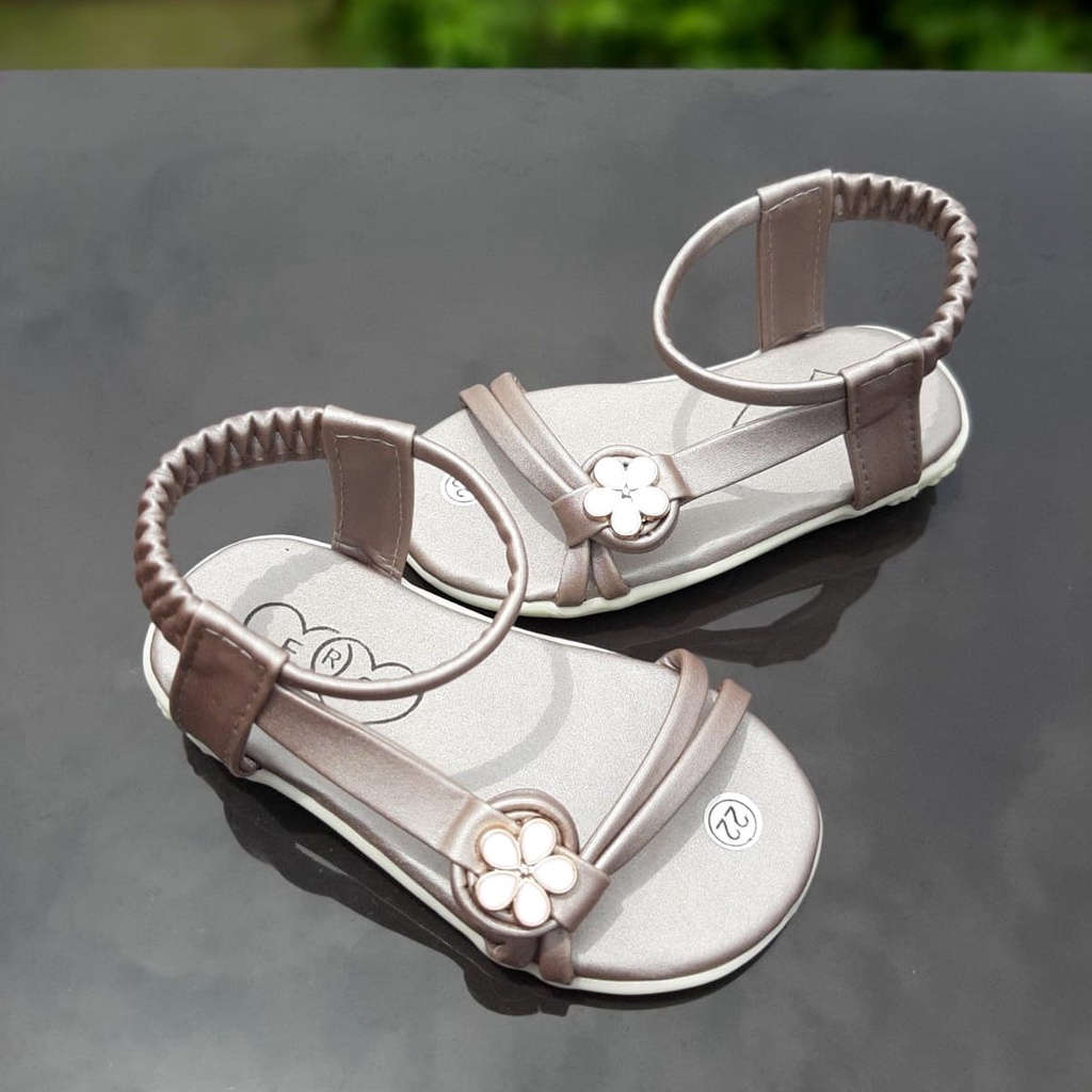 TOKOERS SDP11-2225 Sandal Tali Anak Perempuan umur 1 2 3 tahun - Sol Karet Anti Slip Motif Bunga