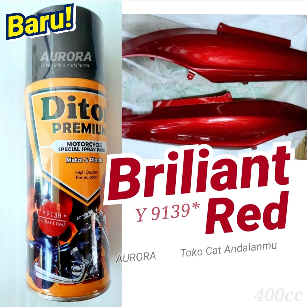 Pilok Pilox Diton Premium Brilliant Red Y 9138 Merah Candytone Merah Yamaha Cat Cat Semprot Motor 40