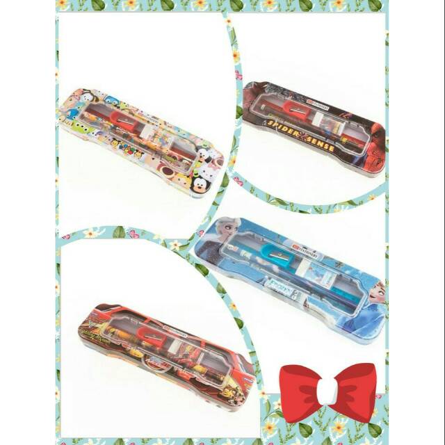 

Kotak Pensil Besi II dengan Set Alat Tulis