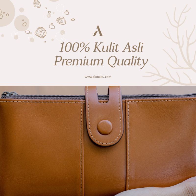 Dompet Kulit Wanita Cewek 100% Bahan Kulit Sapi Asli Ori Premium Branded Wallet Fashion Perempuan