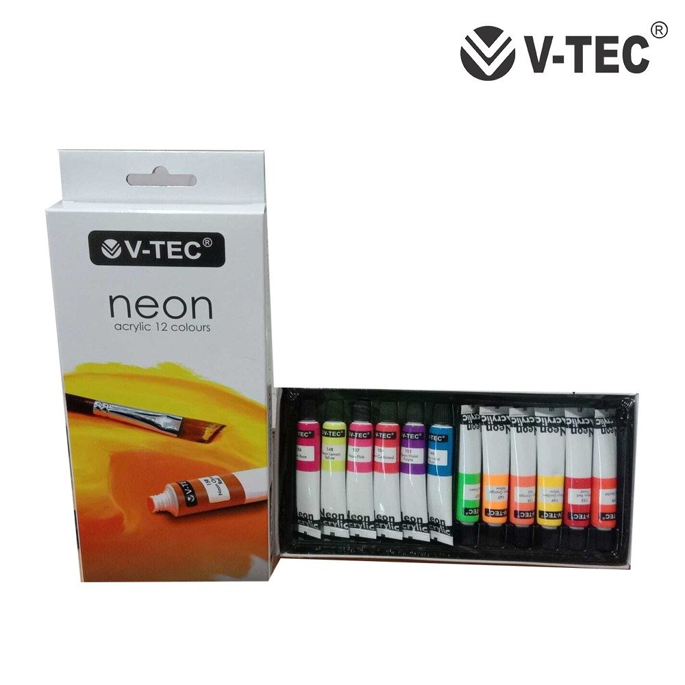 

Cat Akrilik Warna NEON V-TEC Set 12 / NEON Akrilik 12 warna x 6ml