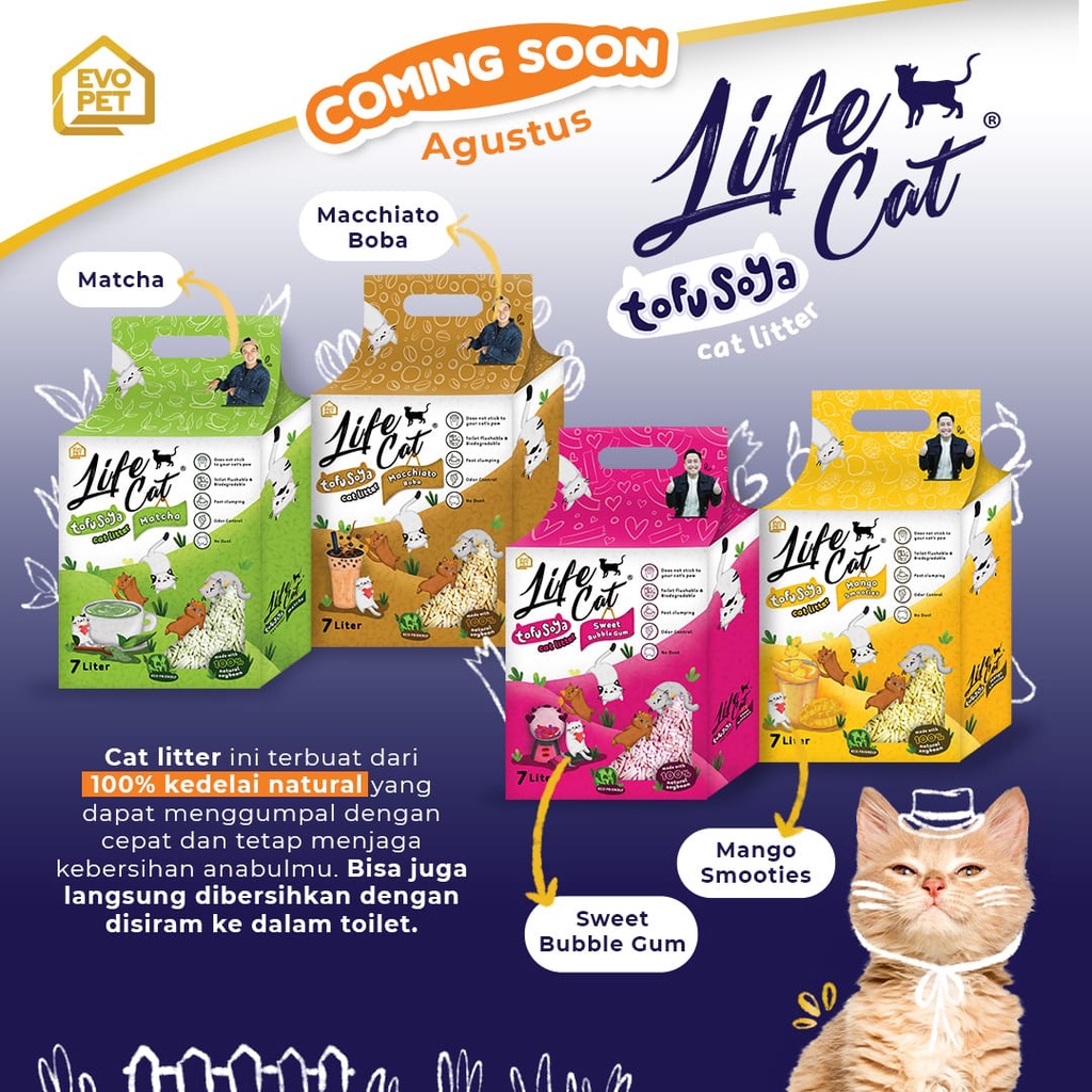 Life Cat Tofu Soya Pasir Kucing Gumpal Wangi 7 Liter