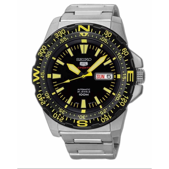 Seiko 5 SRP545K1 Sports Mini Monster Silver Black Yellow