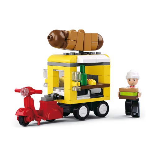 Brick Lego Sluban Town Hotdog Dinning Car B0565