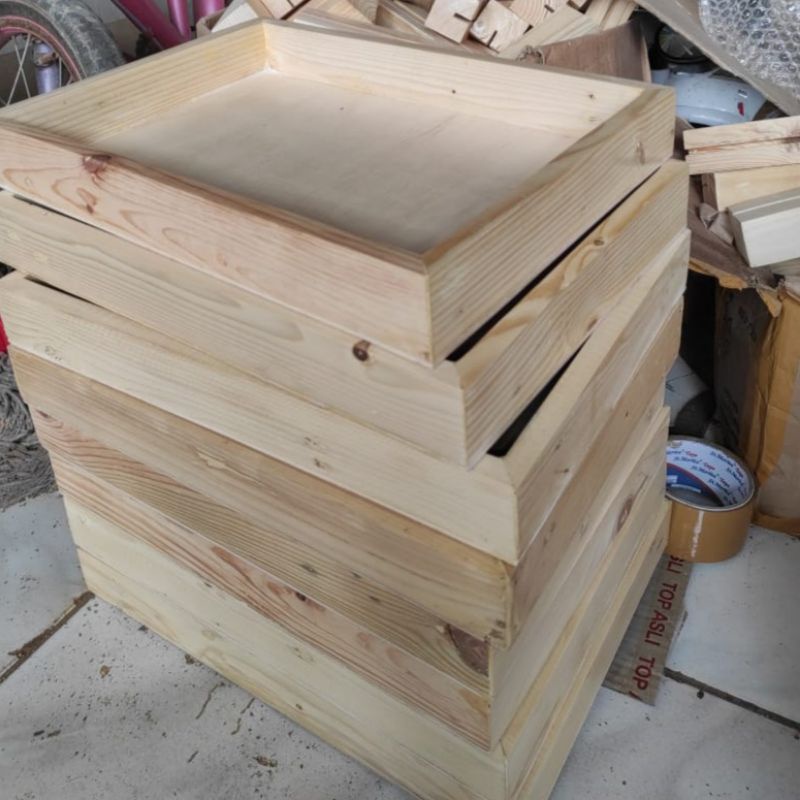 kotak seserahan / kotak hantaran / tray hampers kayu 1 set