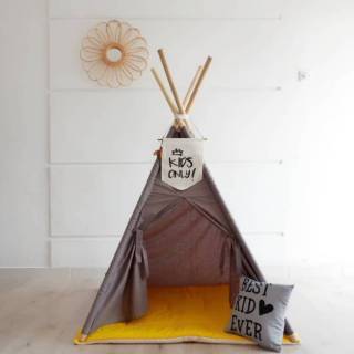 Teepee tent Full Grey tenda tenda anak tenda mainan Teepee tent Full Grey tenda tenda anak tenda mainan
