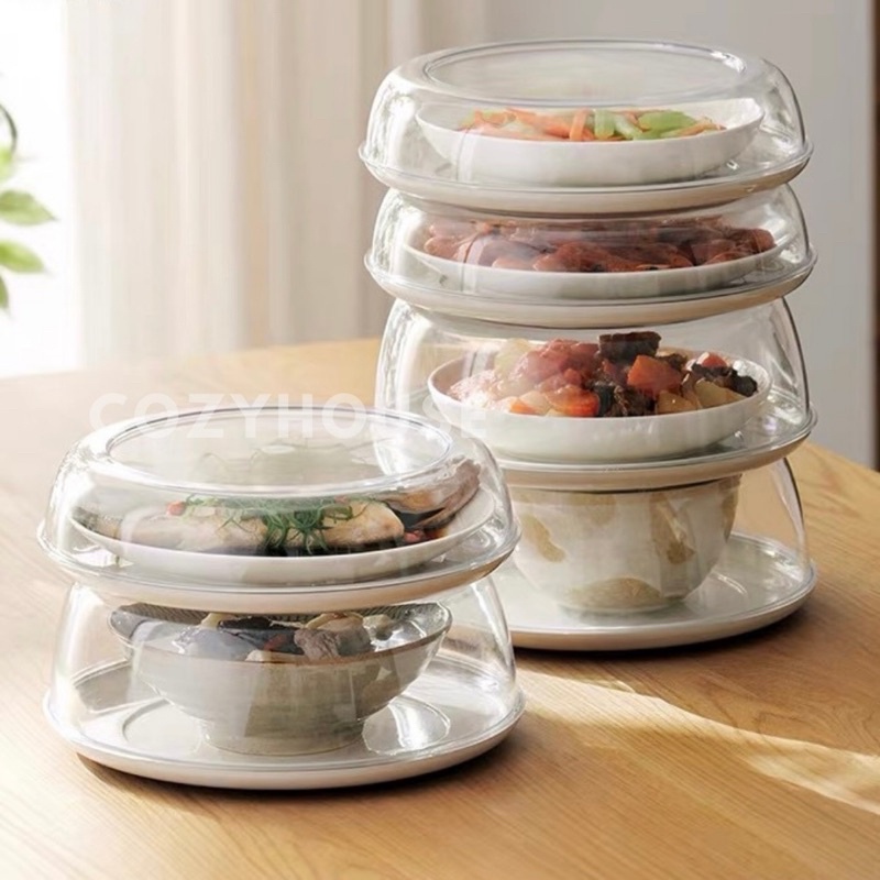 COZYHOUSE EREN Tudung Saji Penutup Makanan Transparan dengan Tatakan / Food Cover Food Storage Organizer