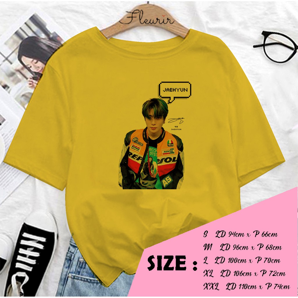 FLEURIR - KAOS NCT 127 JAEHYUN FACE KPOP WANITA DEWASA LENGAN PENDEK TEE UNISEX OVERSIZE JUMBO