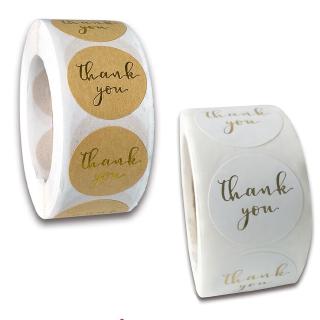 500pcs Stiker Label Kertas Kraft Bulat Tulisan Thank You 500pcs Stiker Label Kertas Kraft Bulat Tulisan Thank You