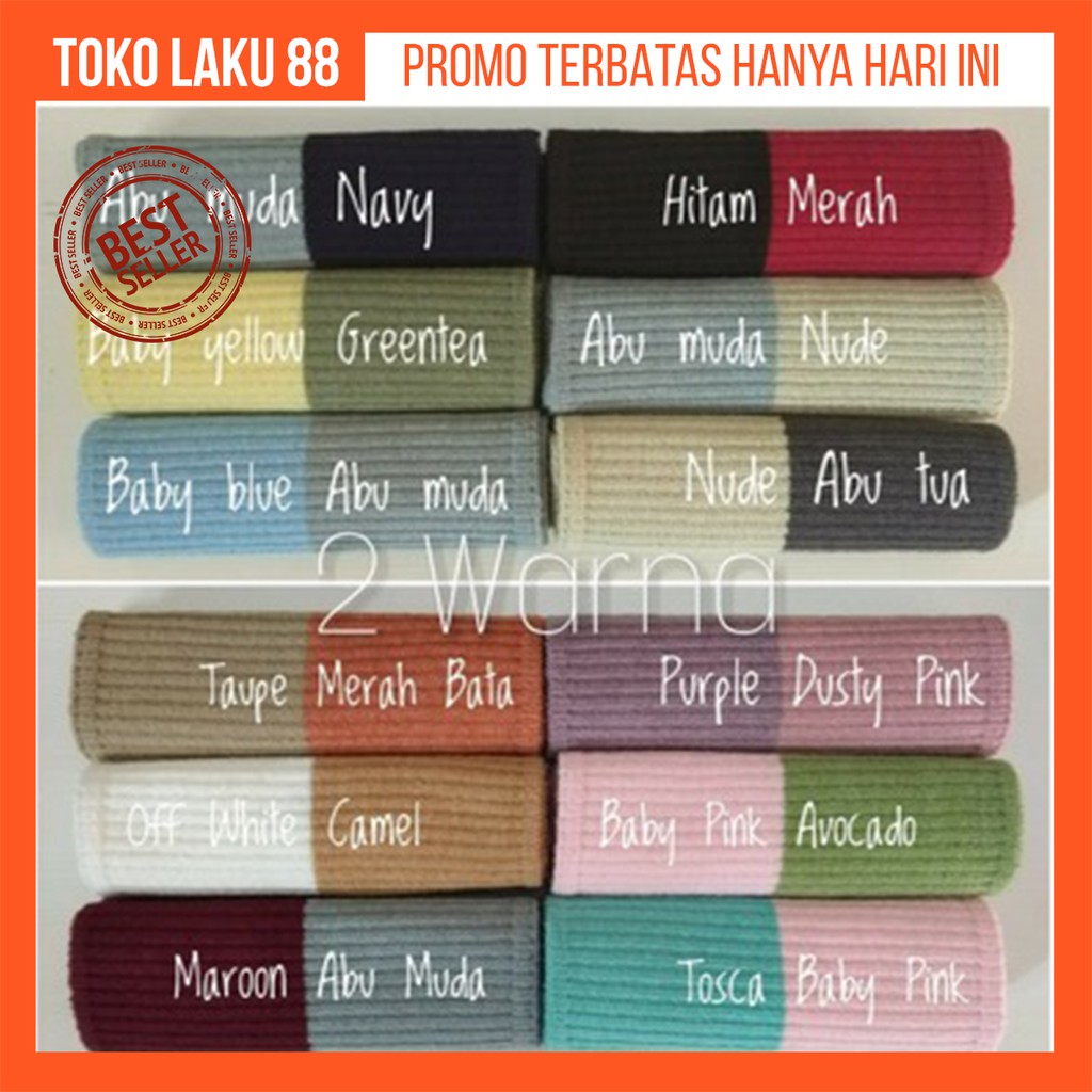 Bandana Rajut 2 WARNA KODIAN 20pcs Two Tone [KODI 2WARNA]