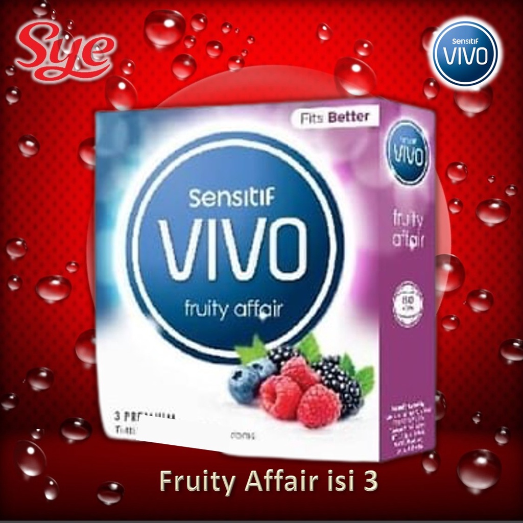 BPOM KONDOM VIVO FRUITY AFFAIR ISI 3 PCS / SENSITIF VIVO CONDOM / SYE