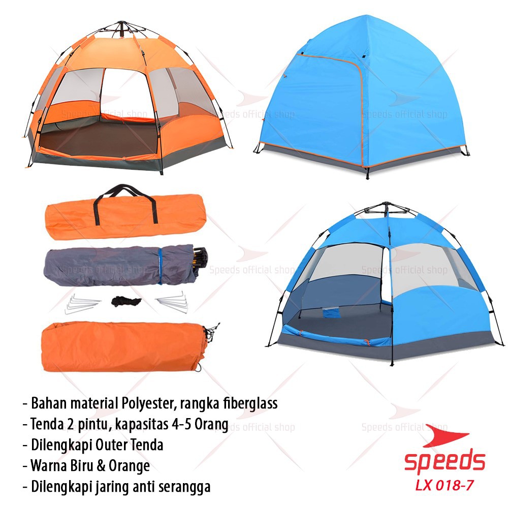 SPEEDS Tenda Camping Tenda Kemah otomatis portable Orang Lipat Portable Type Pyramid Besar 018-7