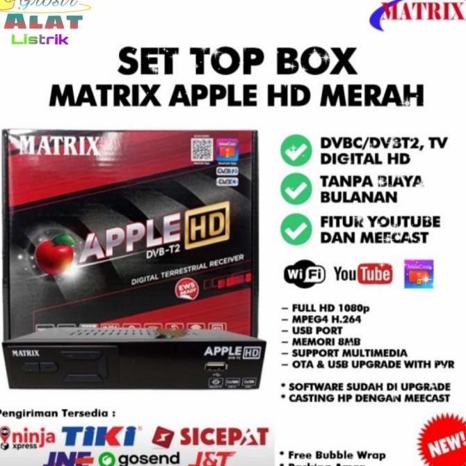 Set Top box DVB T2 Matrix Apple HD TV digital DVB T2 - Bisa YouTube