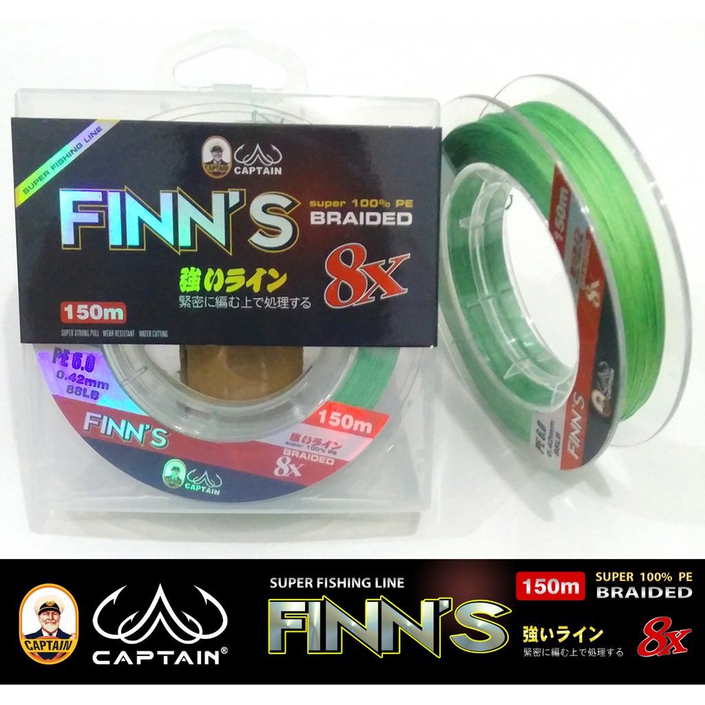LINE PE CAPTAIN FINNS 150M 8X SUPER 100% PE BRAIDED 0,10mm - 0,47mm