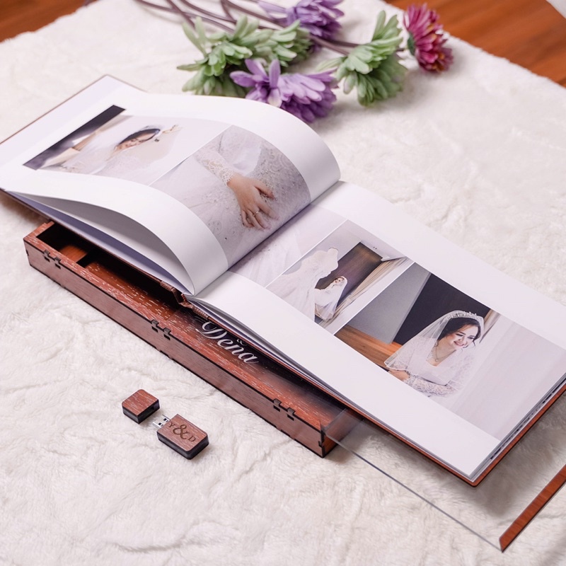 8RP PHOTOBOOK WITH ACRYLIC BOX Kotak Kayu Akrilik MAGAZINE ALBUM
