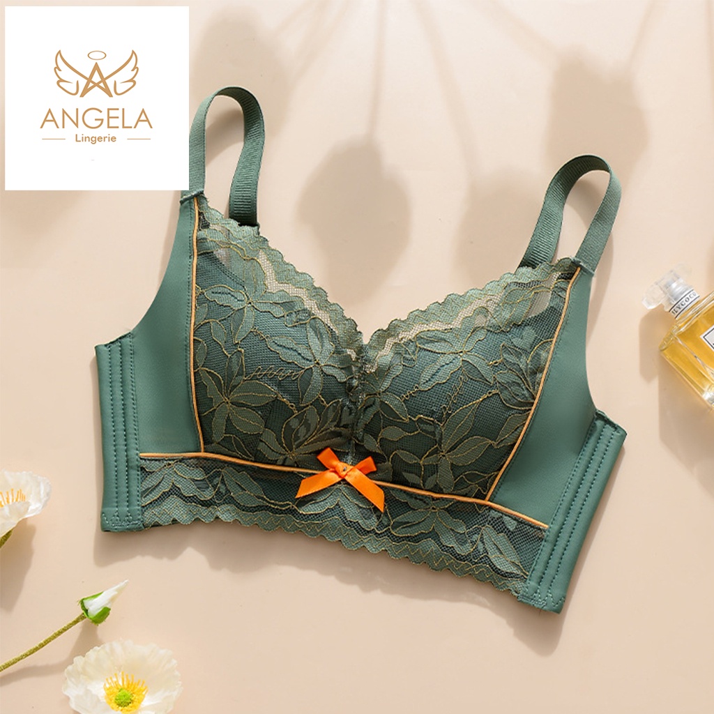 ANGELA PREMIUM JAPAN Bra BH Push Up Set Tanpa Kawat Celana Dalam Wanita Bikini Sport Beha Lingerie Korea Fashion Bralette Remaja Perempuan Sexy Pakaian Dalam COD Renang Motif Cewek Pita Bunga Murah Valerie Jumbo Pengait Banyak Import