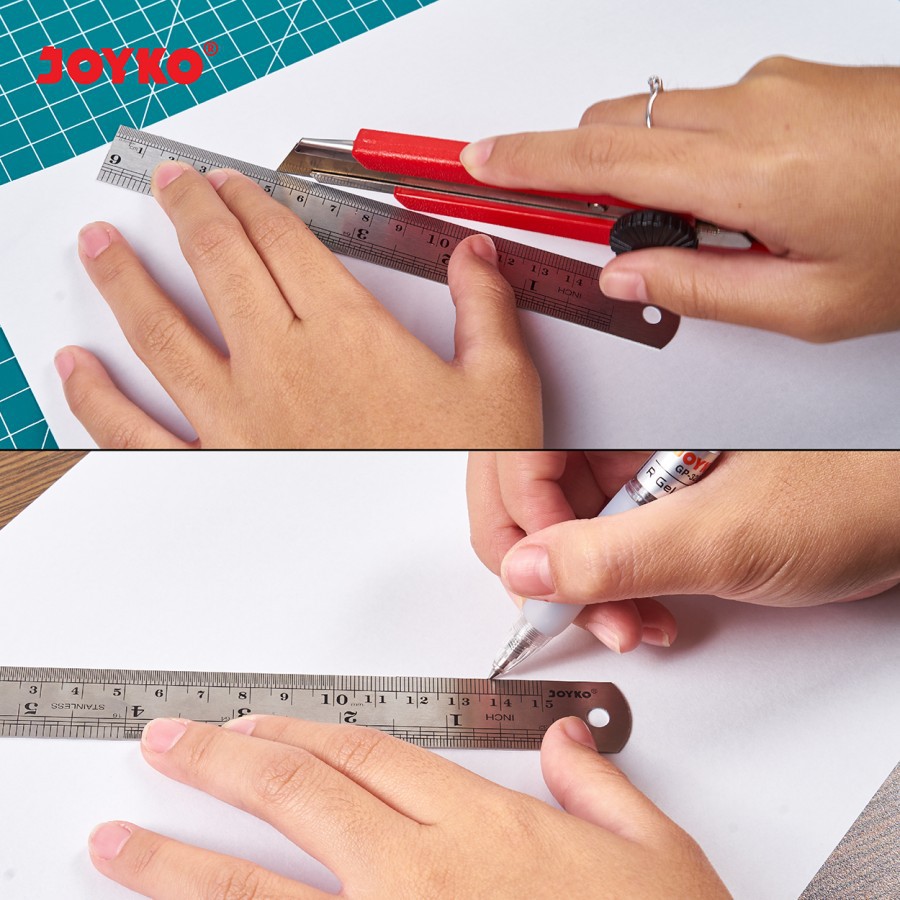 Joyko Stainless Steel Ruler Penggaris Besi