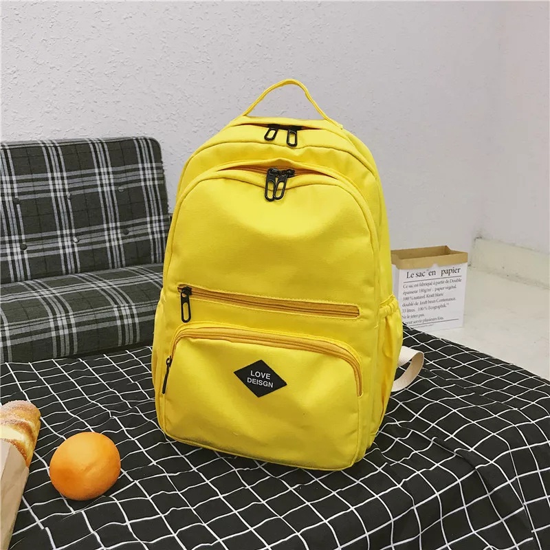 RH BAGS [COD] Tas Ransel Sekolah Wanita Motif Polos Kapasitas Besar Trendy Fashion Kekinian