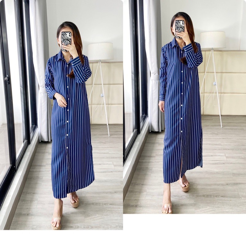 tunik salur / tunik salur lengan panjang / ailen tunik wanita