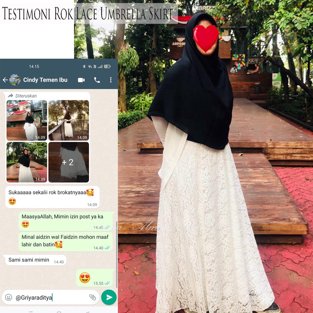 Rok Hitam Panjang Pesta Muslimah Lace Umbrella Skirt Rok Flare Rok Brukat Griyaraditya Almira