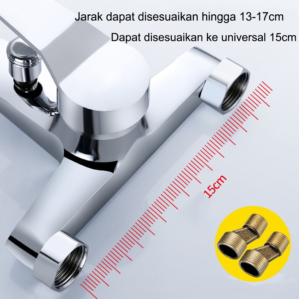 Kran Shower Keran Kamar Mandi toilet Air Panas Dingin Keran Mixer Bathtub 2 Cabang Tanam Brass Cuci JS-44