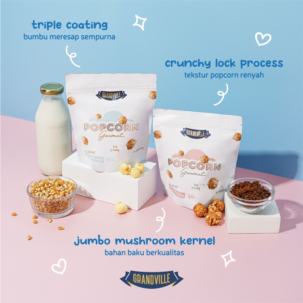 GRANDVILLE - SEMUA VARIAN ABON AYAM &amp; SAPI CRUNCHY (ORIGINAL &amp; SPICY) - 100 GR (HALAL, TANPA MSG PENGAWET, UNTUK MPASI)