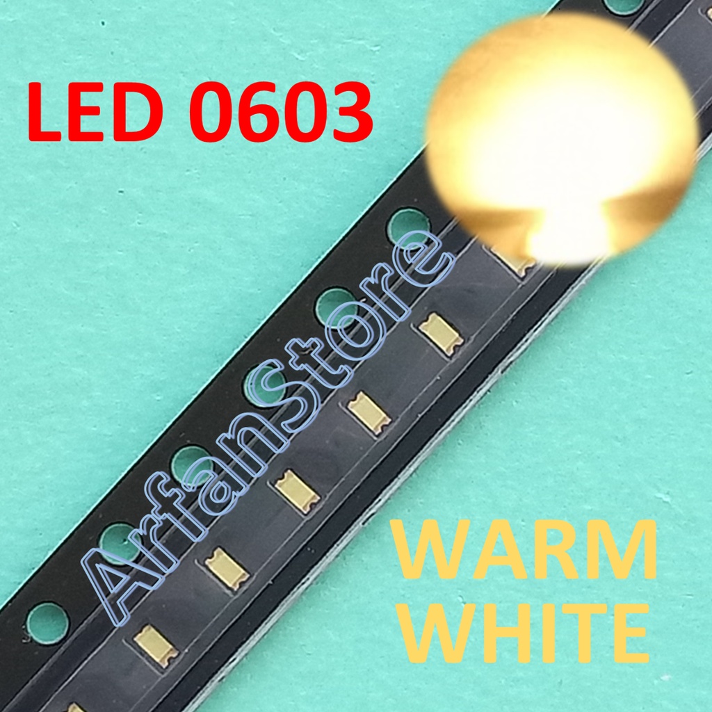 SMD LED 0603 Warm White SMT Warna Putih Kekuningan PER 50PCS