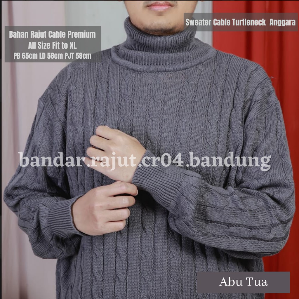 Sweater Rajut Cable Turtleneck Anggara 7 Gate Branded